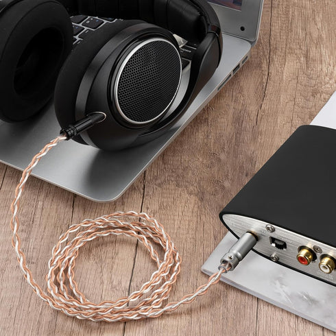 Geekria Apollo Silver-Plated 4.4mm to 2.5mm Audio Cable, Compatible with Sennheiser Headphones
