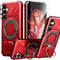 Red Galaxy A15 5G Phone Case: Dual Layer Heavy Duty Protection, Screen Protector, 360° Ring Holder, Camera Lens