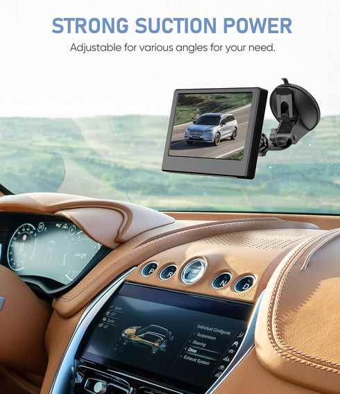 Large Dual Suction Cup Backup Camera Monitor Mount (7/9 inch) for Car Display, RVs, Trucks, and Vans