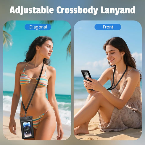 AiRunTech Floating Waterproof Phone Pouch with Lanyard, Waterproof Case for iPhone 16 15 14 13 12 Pro Max