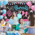 Burnouts or Bows Gender Reveal Decoration, Backdrop Party Supplies, Blue or Pink Baby Shower Banner, 72.8 x 43.3 Inch