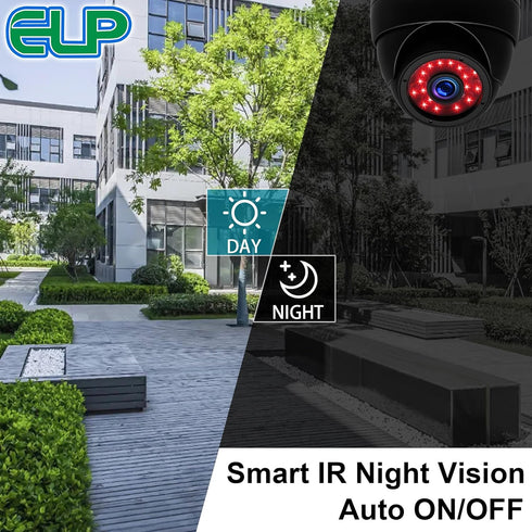 ELP 1 Megapixel Day Night Vision Indoor & Outdoor CCTV USB Dome Housing Camera for Home Security