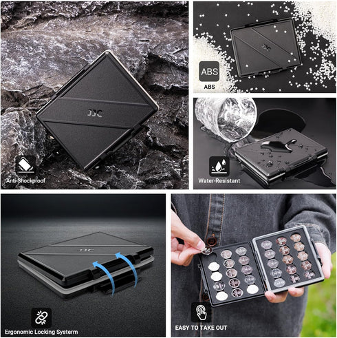 CR2032 Battery Case Holder for 30x CR2032/CR2025/CR2045/CR2016, Water-Resistant Anti-Shock Coin Cell Battery Case