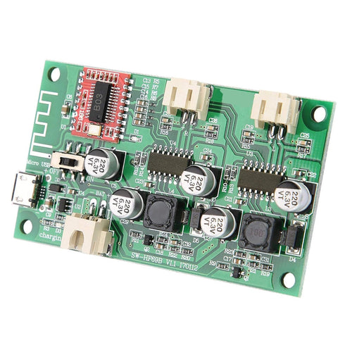 DC 5V/3.7V Lithium Battery Dual Channel 2x6W Micro USB Port Bluetooth Amplifier Board for Electronics Projects