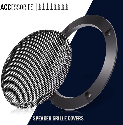Facmogu 2PCS 5in Universal Speaker Grills, Black Round Mesh Decorative for Speaker Mounting & DIY