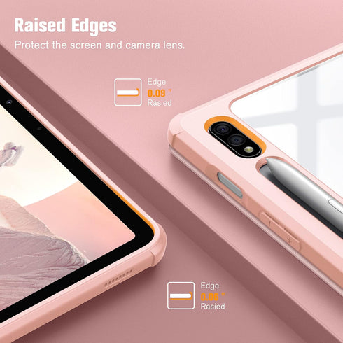 Fintie Hybrid Slim Case for Samsung Galaxy Tab S8/Tab S7 11 Inch (SM-X700/X706/T870/T875/T878) with S Pen Holder, Rose