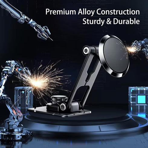 Diadem 360 6 N50 Laptop Magnetic Phone Holder, Rotatable Foldable Car Dashboard Mount with Strong Magnets - Black Metal