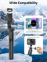 SelfieShow Mini Selfie Stick Travel Tripod for Cell Phone with Light, Extendable Selfie Stick for iPhone