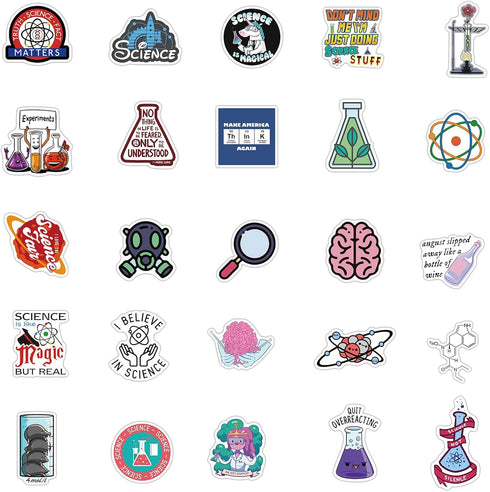 DLZJY 50PCS Funny Science Laboratory Stickers, Laboratory for Teens Adults, Physics Biology Chemistry Experiment