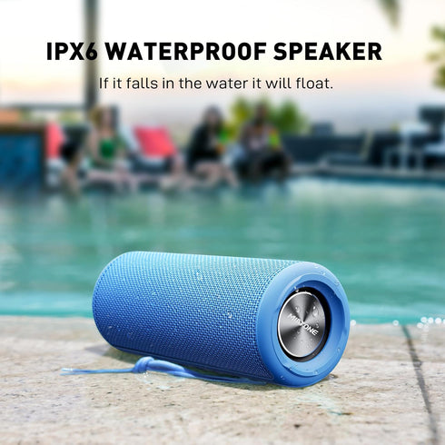 MIATONE Portable Outdoor Bluetooth Speakers, Waterproof, Blue