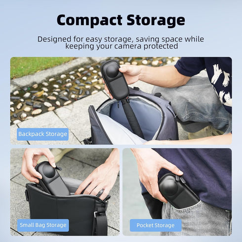 Carrying Case for Insta 360 X4 (for Original Lens Cap), Portable Small Storage Bag with Wrist Strap for Accessories