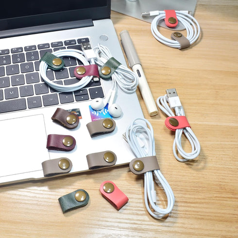 Cord Organizer, Cable Management USB Holder, Earbud Case, Wrap Headset Winder, Phone Earphone Clips Ties (Gray)