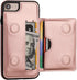 KIHUWEY Wallet Case for iPhone SE, iPhone 7/8, Premium Leather, Shockproof Cover, Rose Gold