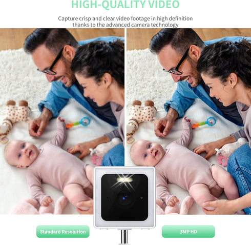 Indoor and Outdoor Weatherproof IP65 2K Wi-Fi Smart Home Security Camera with Color Night Vision, 2-Way Audio