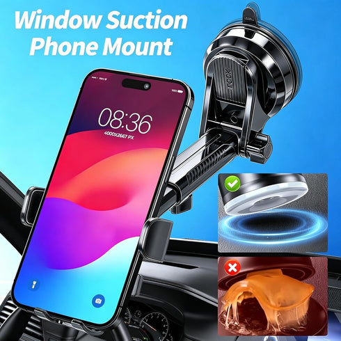Runhike 360 17 16 Windshield Phone Mount for Car, Adjustable Universal Cell Phone Holder, for Dashboard Windshield Car