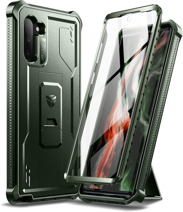 Dexnor Samsung Galaxy Note 10 Case with Built-in Screen Protector and Kickstand, Heavy Military Grade Shockproof Cover
