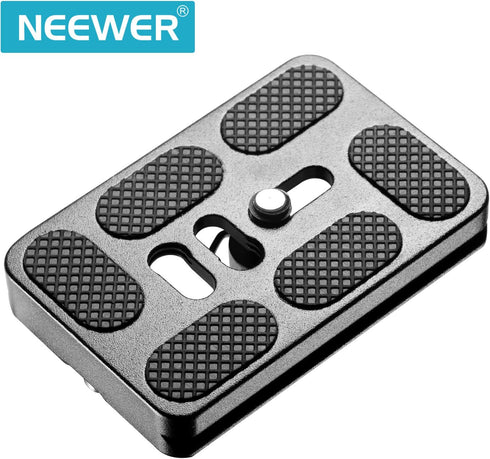 Neewer 2 Pieces Metal PU-60 Universal Quick Shoe Plate with 1/4 inch Screw for Camera Tripod