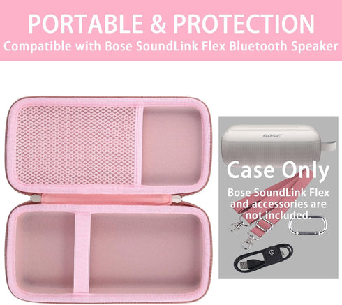khanka Hard Travel Case Replacement for Bose SoundLink Flex Bluetooth Portable Speaker,Case Only. (Pink)