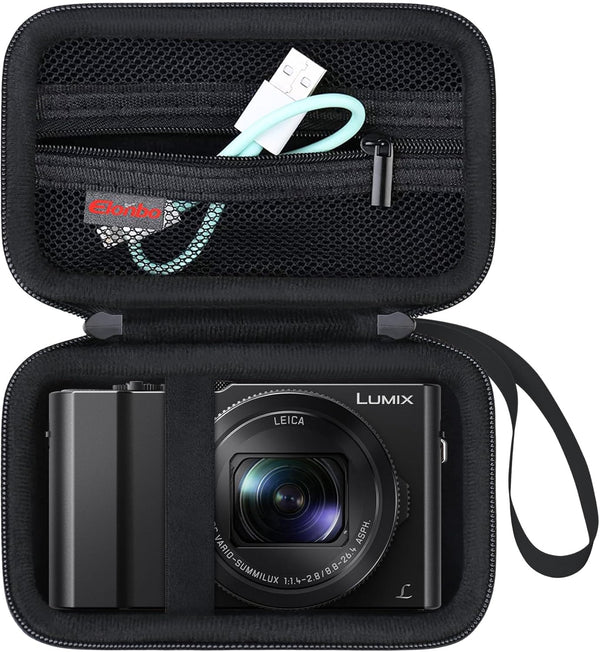 Carrying Case for Panasonic Lumix LX10/LX100/ZS60/ZS70/ZS80/ZS200/ZS100 4K Digital Camera, Black Travel Bag with Mesh