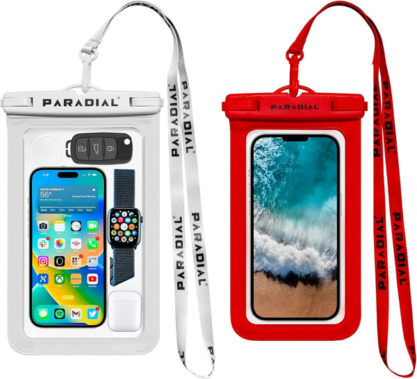 2 Packs Waterproof Cell Phone Cases with Lanyards - IPX8 Dry Bag Large & Standard Holders for Water Activity Phone
