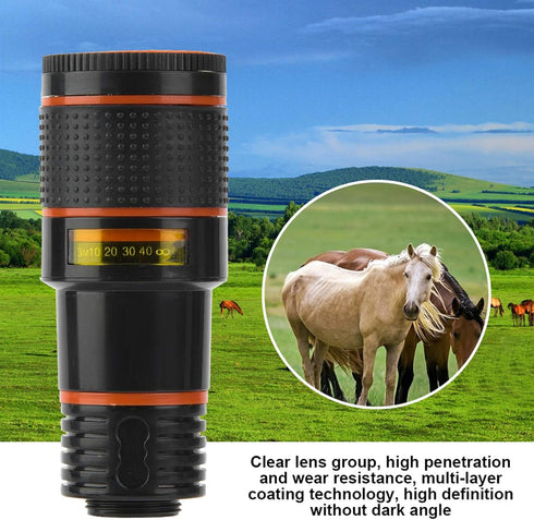Telescopic Phone Objectif, Clip On Lens Zoom, 12X Telephoto Lens Kit for Mobile Phone and Tablet