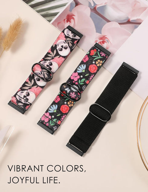 TOYOUTHS Elastic Adjustable Nylon Fabric Strap for Fitbit Sense/Sense 2/Versa 3/Versa 4 Bands, Women Men Scrunchies