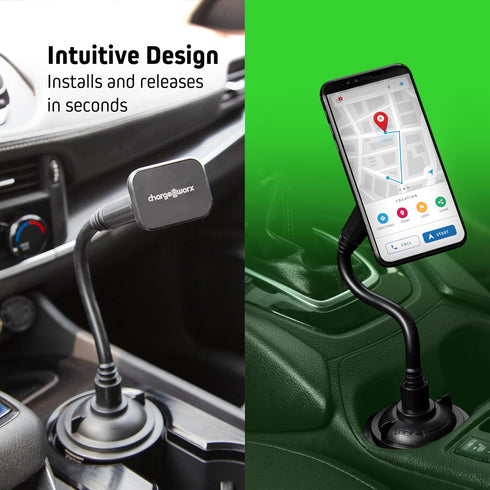 Adjustable Magnetic Cupholder Car Mount, Magnetic Phone Holder for Car, Magnetic Cup Mount for Smartphones