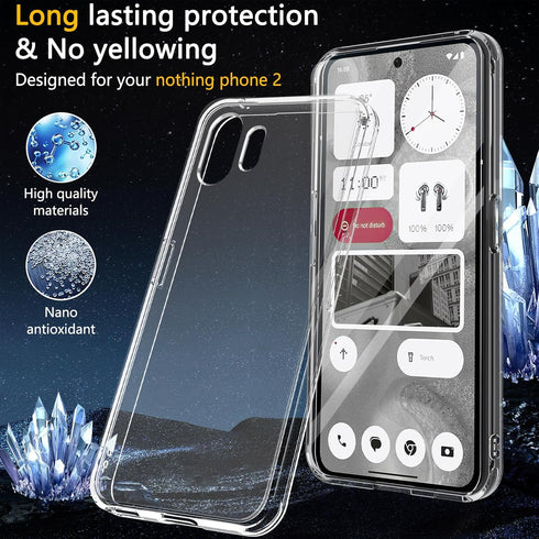 Nothing Phone 2 Case by Hensinple: Slim, Shockproof, Military Grade, Anti-Yellowing, with Tempered Glass Screen