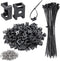 XHF 100 Pcs Cable Zip Tie Saddle Type Mounts Base, 100 Pcs 8" Cable Ties, 100 Pcs Tapping Screw, Black