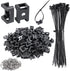 XHF 100 Pcs Cable Zip Tie Saddle Type Mounts Base, 100 Pcs 8" Cable Ties, 100 Pcs Tapping Screw, Black