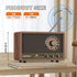 LEOTEC AM FM Radio, Retro Wood Table Radio, Portable Bluetooth Speaker with AUX and Headphone Jack, Brown