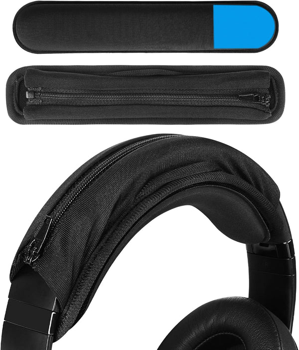 Geekria Medium Cooling-Gel Headband Cover + Pad Set Protector for Razer, JBL, Plantronics, Sennheiser, Logitech