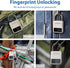 Fingerprint Padlock, Smart Biometric Lock with USB Charging, Suitable for Luggage, Suitcase, Backpack, Gold