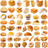 Hozeuiy 50pcs Album Cute Bread Stickers, Delious Food Decals Waterproof Decorative Decals for Scrapbook DIY Crafts