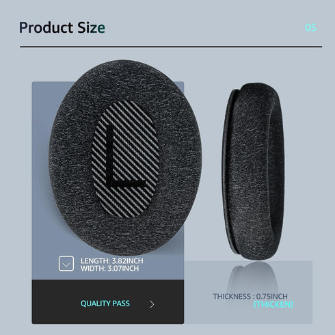 Fabric Comfort - Wzsipod Ear Pads for Bose QuietComfort 35/QC35ii Headphones, Compatible with QC45 QC25 QC2