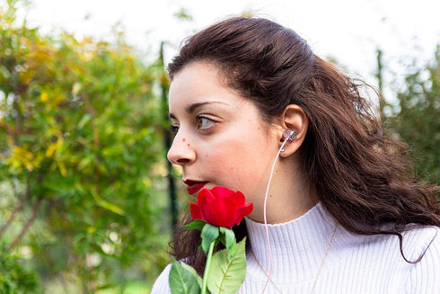 LUDOS ULTRA Wired Earbuds - in-Ear Headphones with Microphone, Noise Isolating Ear Buds, Memory Foam for iPhone,