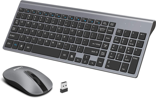 LeadsaiL Wireless Keyboard and Mouse Combo, Compact Silent USB Set for Windows Laptop, Desktop, PC