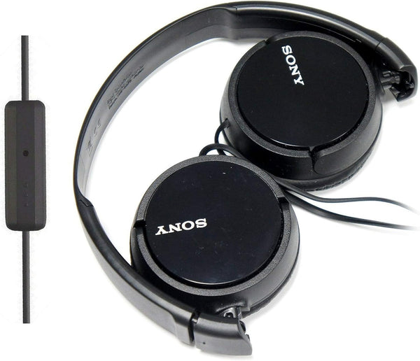 SONY Over Ear Extra Bass Headphones with Mic for iPhone, Samsung Galaxy, MP3 Players - Portable, 3.5mm Jack (Black)