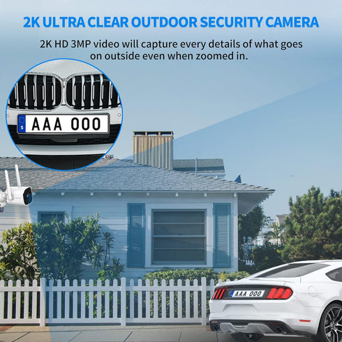 Septekon 2K Security Cameras Outdoor, 2.4G WiFi Cameras with Two-Way Audio, Night Vision, IP66 Waterproof, Motion