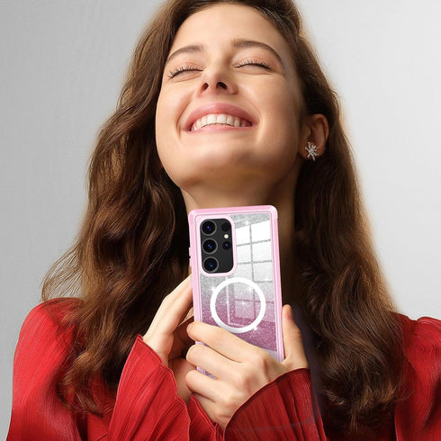 Hekodonk Glitter Case for Samsung Galaxy S24 Ultra, Full Body Shockproof, MagSafe Compatible, with Screen & Camera