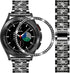 Bands for Samsung Galaxy Watch 4 Classic (46mm), 20mm Luxury Rhinestone Metal Bracelet with Bezel Ring