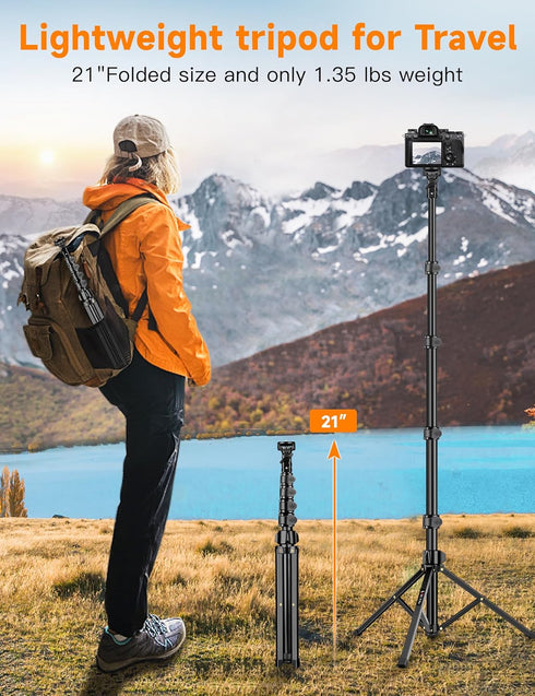 Victiv 84" 14 13 12 Phone Tripod Stand, Tall Flexible Cellphone Tripod for iPhone with Gooseneck Remote, Portable Phone