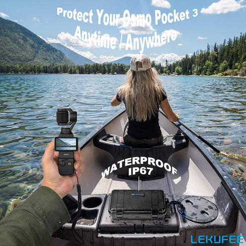 Lekufee Travel Waterproof Hard Case for DJI Osmo Pocket 3/Creator Combo, Vlogging Camera & Accessories (Case & Bag Only)