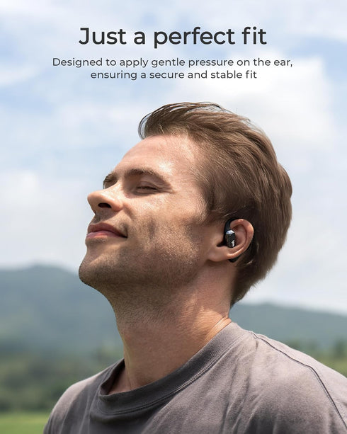 Lytmi CozyFit Open Ear Headphones, Ultra-Light Wireless Earbuds, Bluetooth 5.4, 30 HRS Playtime, IPX5 Waterproof (Black)