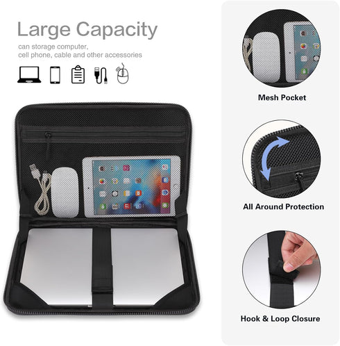 MOSISO 13-13.3 inch Laptop Sleeve with Handle, Waterproof Shockproof EVA Computer Bag for MacBook Air/Pro 13.3, Dell