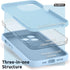 SURPHY iPhone 13 Pro Case, Light Blue, Liquid Silicone with Screen Protector, Camera Protection, Soft Microfiber Lining