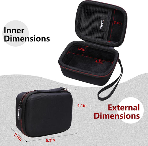 LTGEM Case for JBL Go 4 / Go 3 Portable Bluetooth Speaker, Black, Inside: 4.5"x3.4"x1.7"
