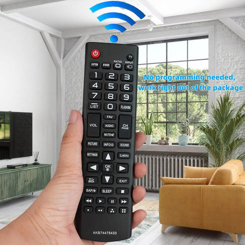 Replacement Remote Controller for LG LED TV, Compatible with 24LB451B, 24LF452B, 49LB5550-UC, 55LB5550, 65UF6700-UC
