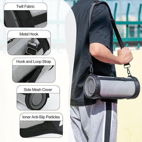 TXEsign Travel Carrying Strap Case Compatible with Sony SRS-XG300 X-Series Wireless Portable Bluetooth Speaker, Two Sides Mesh Covers Case Protective Cover with Shoulder Strap