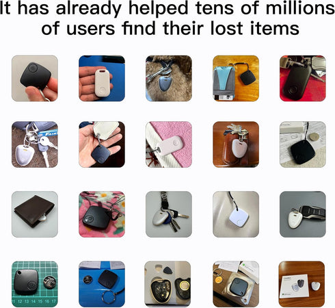 Find My Key Tracker S1, Works with Apple Find My, Bluetooth Trackers for Keys, Bags, Wallets, Luggage (S1 White)